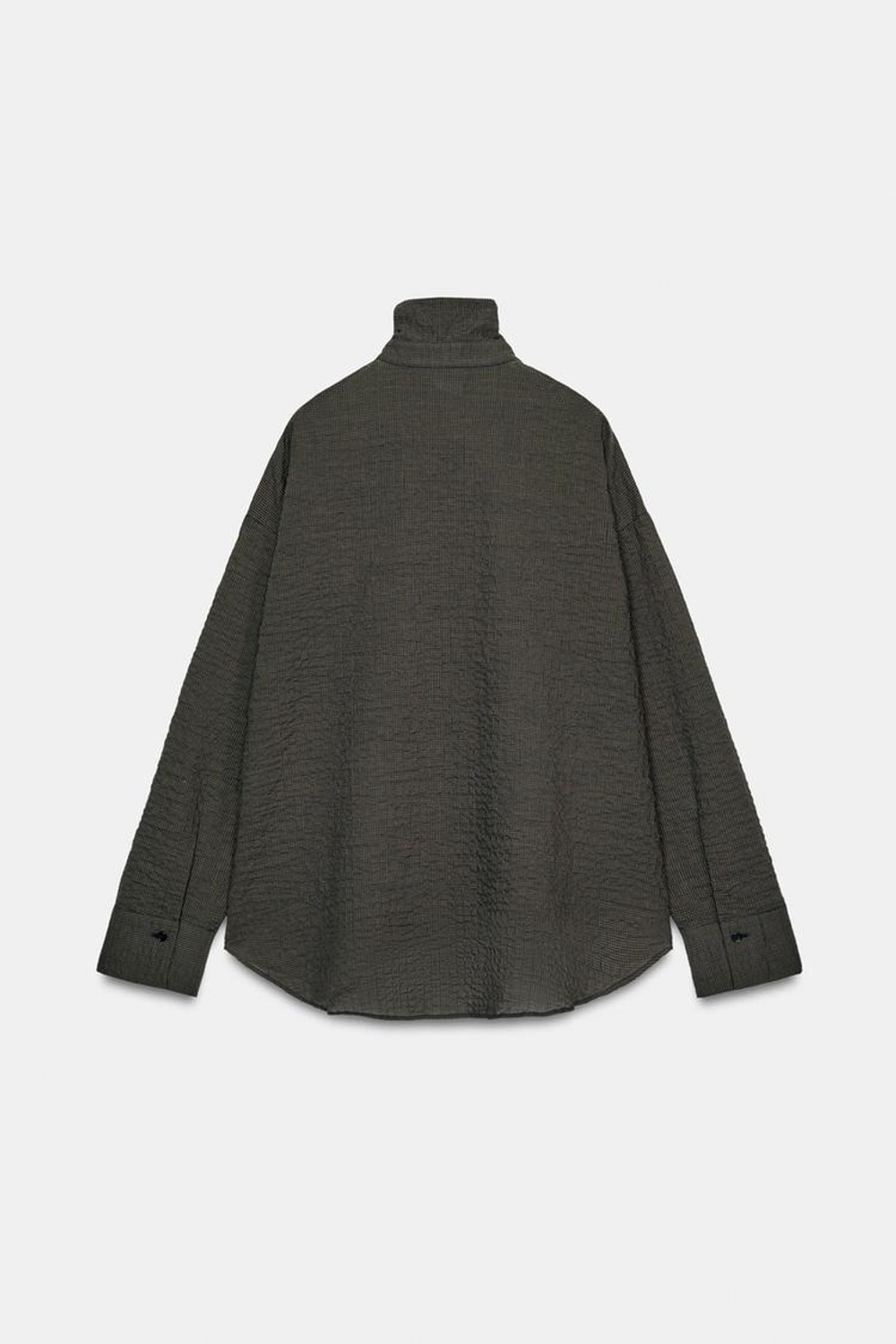 ZARA РУБАШКА В КЛЕТКУ С ПЛАТКОМ — ZW COLLECTION, ХАКИ