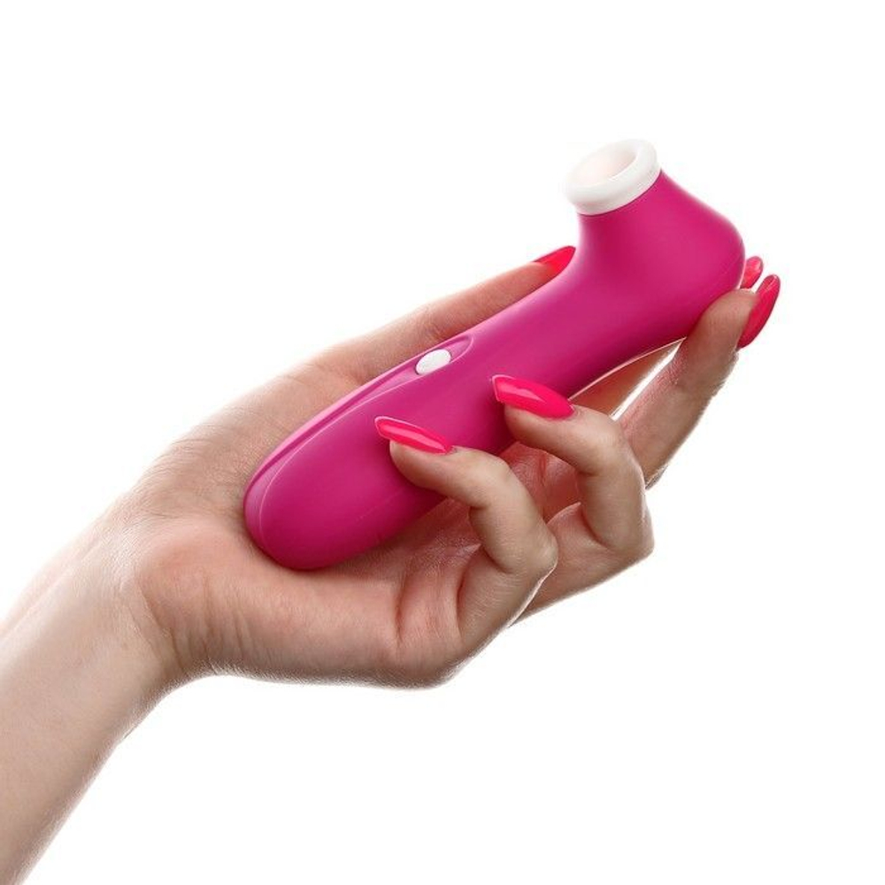 Малиновый вакуум-волновой стимулятор клитора - 12,5 см. (Цвет: малиновый)