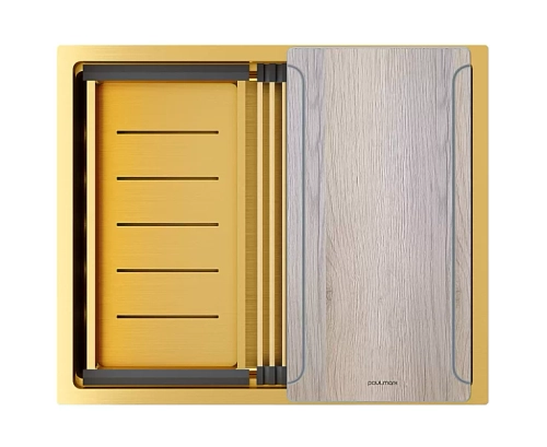 Кухонная мойка Paulmark NEXT-MULTI SINK 58 PM785845-BG брашированное золото