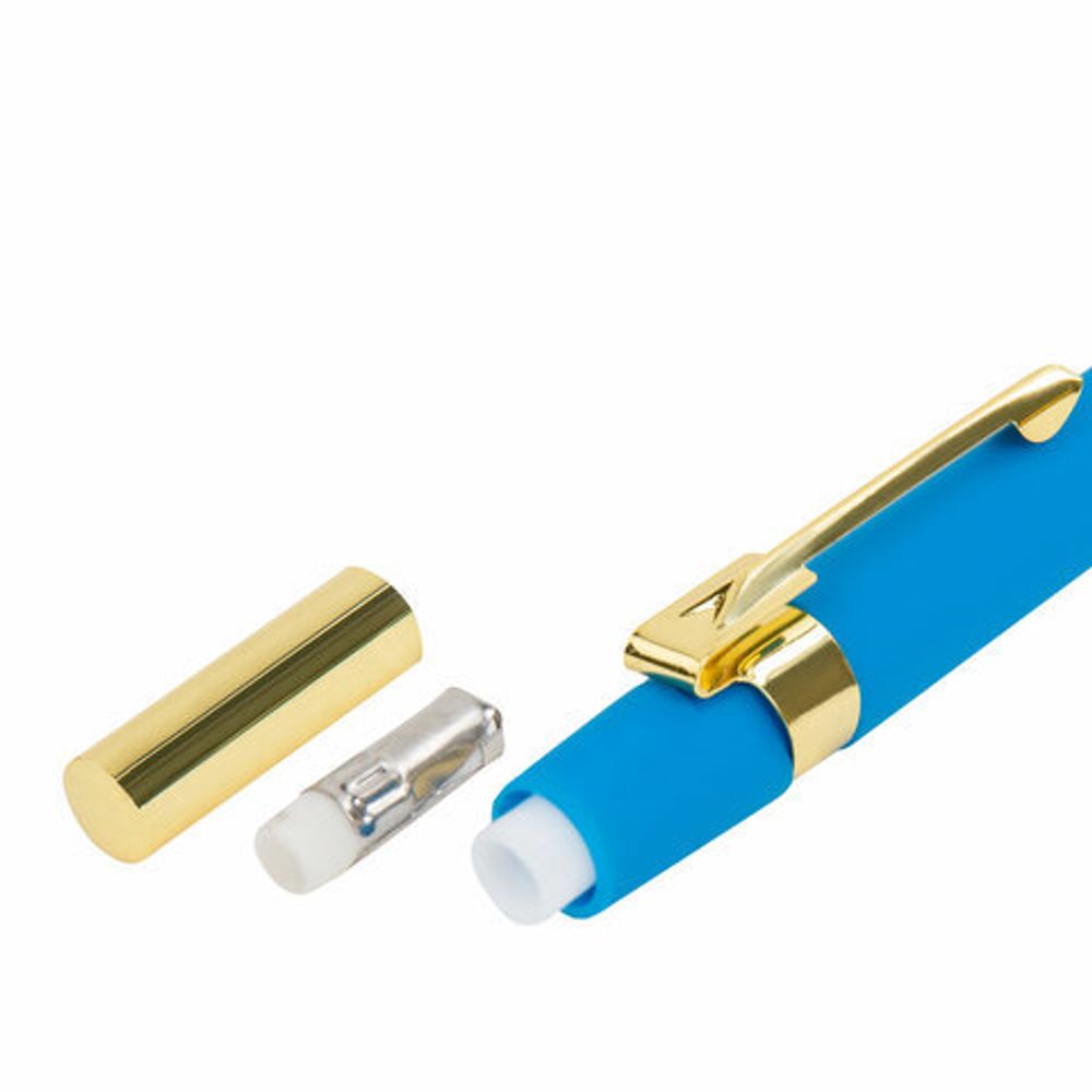 Карандаш механический 0,5 мм + грифели HB 12 штук на блистере, BRAUBERG EXTRA GOLD, корпус SOFT TOUCH, ластик, 181964