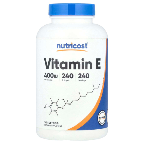 Nutricost, Витамин E, 180 мг (400 МЕ), 240 мягких таблеток