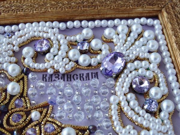 ЖС-5-ЗФ Набор для вышивания хрустальными камнями Богородица Казанская (сиреневый)