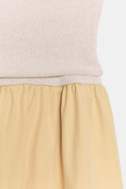 ZARA КОМБИНИРОВАННАЯ ЮБКА С ПОЯСОМ-КУШАКОМ, ЭКРЮ/ЖЕЛТЫЙ