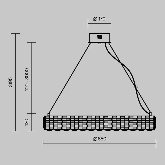 Подвесной светильник Кастелло / Castello 3000К 64Вт Maytoni mod336pl-l170g3k