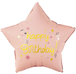 Фольга шар звезда Happy Birthday 18"/46 см Китай
