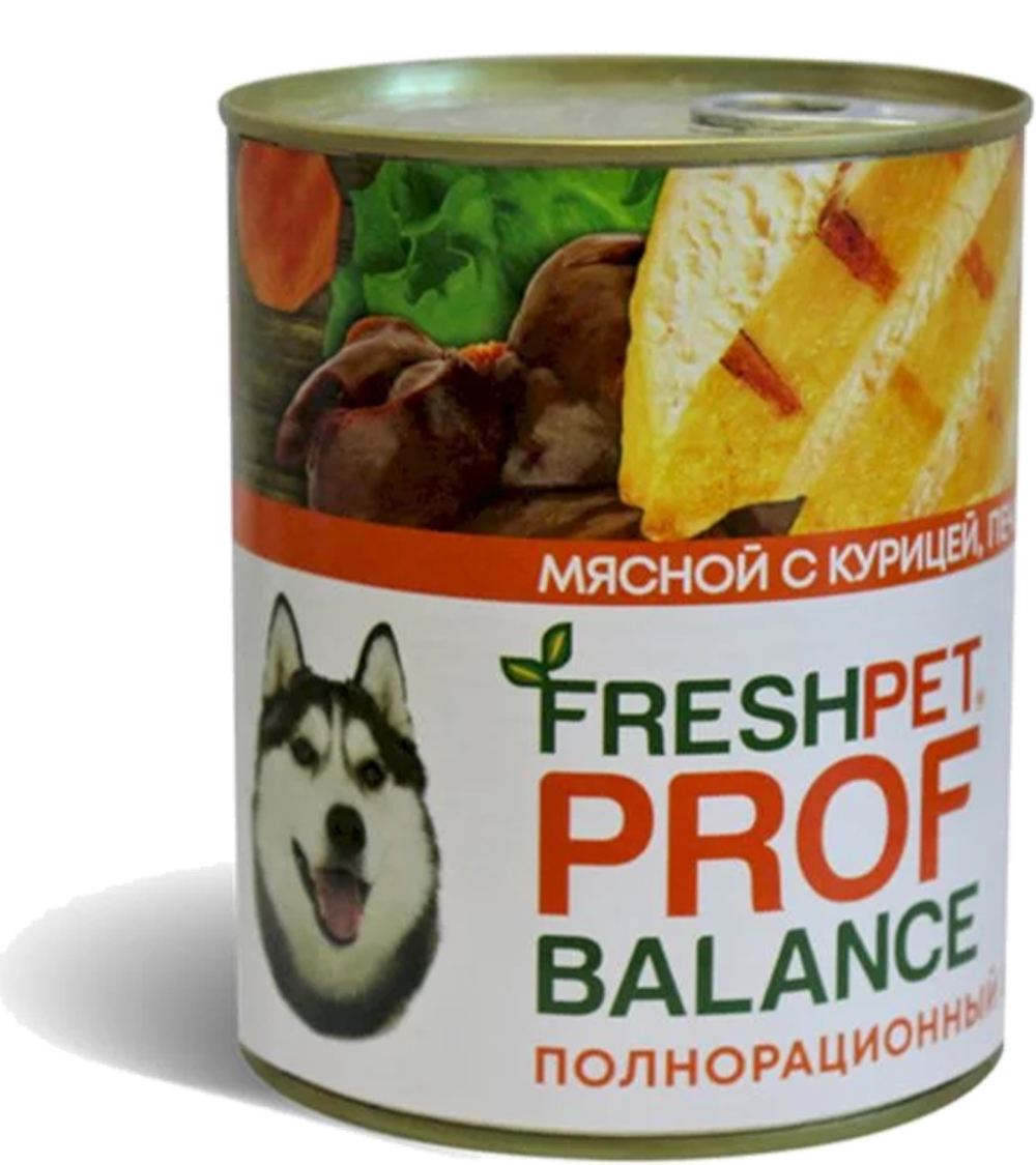 Freshpet Profbalance (консерв.) для собак, с курицей, печенью и гречкой, 850гр.
