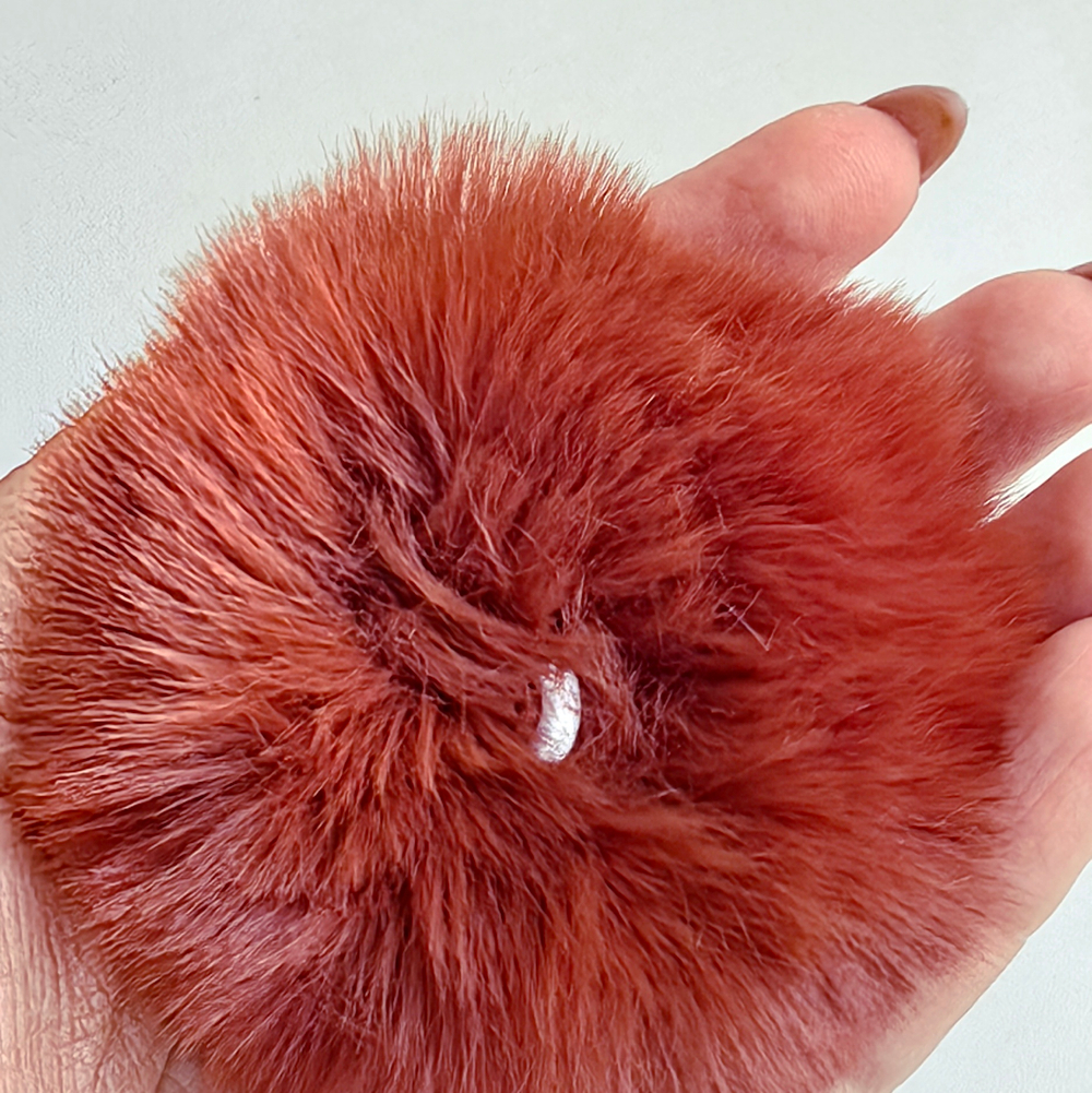 Помпон из искусственного меха "Красно-бурый" d=7 см