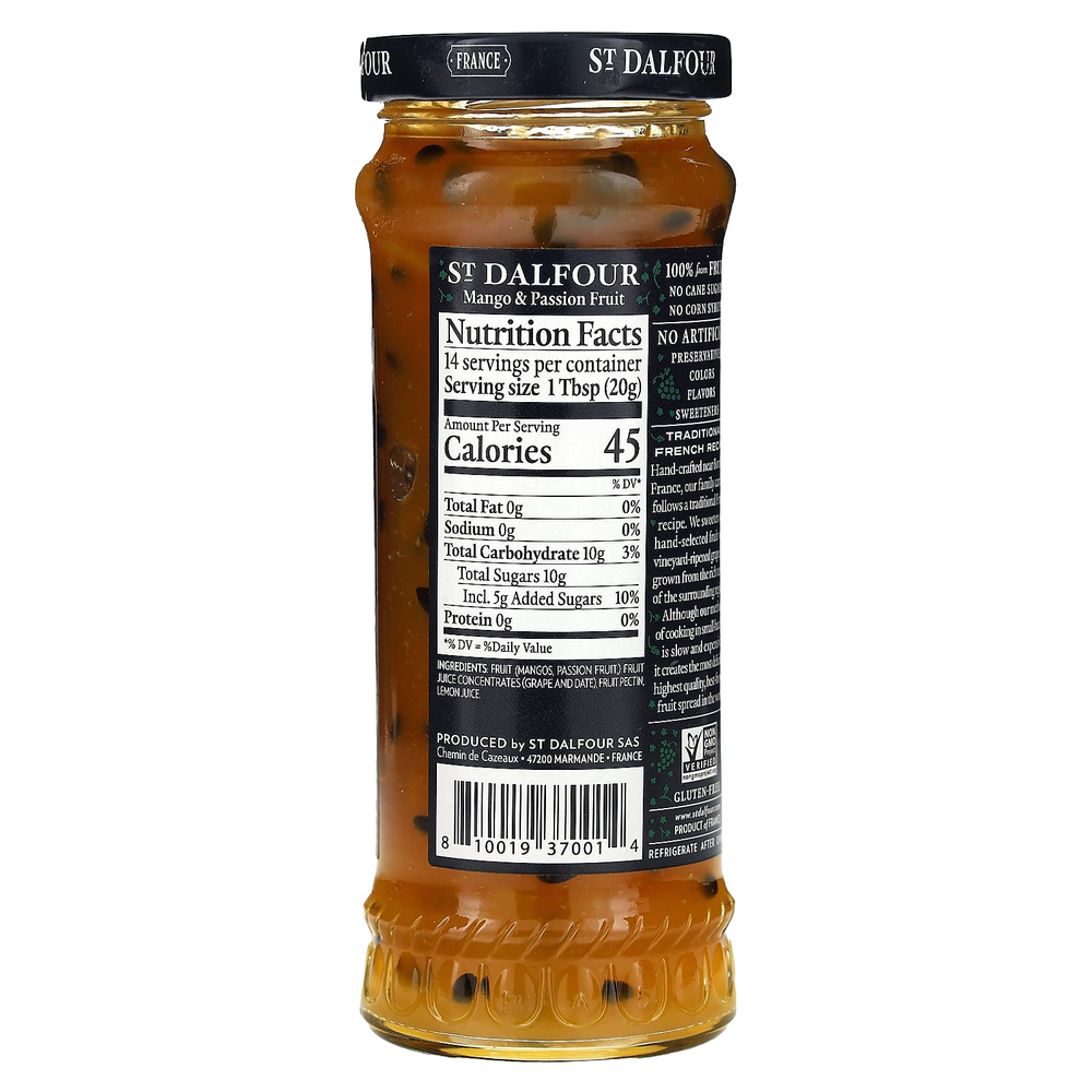 St. Dalfour, Mango & Passion Fruit, премиальный джем из манго и маракуйи, 284 г (10 унций)