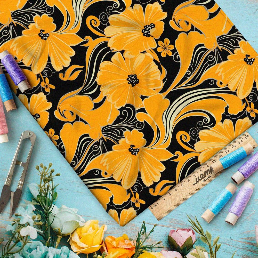 Ткань премиум Оксфорд 600D золотистый оркестр вдохновения