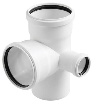 Крестовина двухплоскостная Sinikon Comfort 110x110x50 мм 87° правая канализационная (арт. 512035.K)