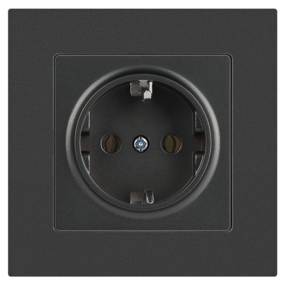 Розетка Intro Accent 6-202-07 2P+E Schuko 16А-250В IP20 СУ AL/CU графит