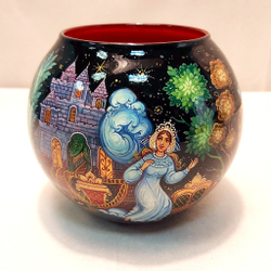 Вазочка с ручной росписью Палех "Золушка"
