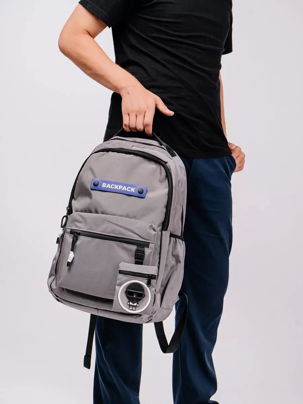 Универсальный школьный рюкзак для подростков, 20 л, серый