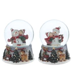 GAEM Фигурка декоративная "Снеговик" в стекл шаре, L7 W7 H8,5 см, 2в.