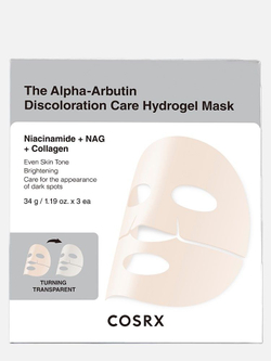 Гидрогелевая маска с Альфа-Арбутином и коллагеном COSRX The Alpha-Arbutin Discoloration Care Hydrogel Mask 3 шт.