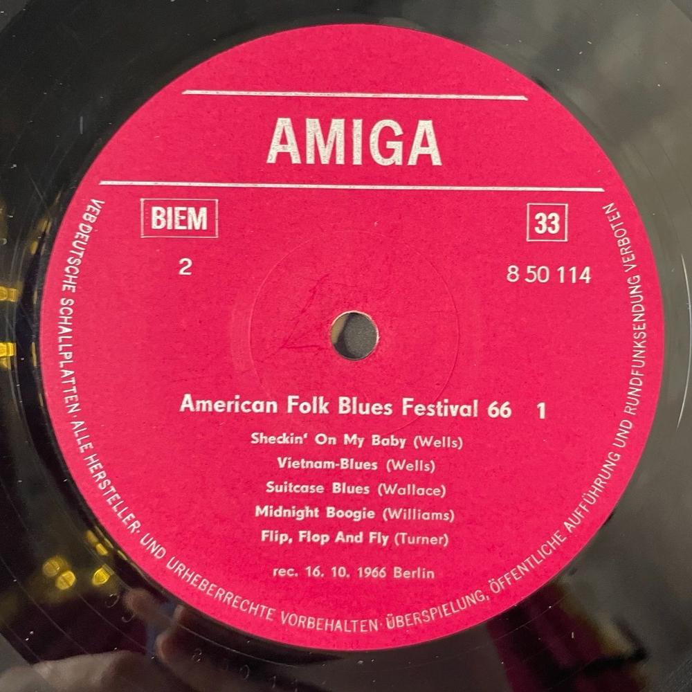 Винтажная виниловая пластинка LP American Folk Blues Festival 66 (ГДР 1968)
