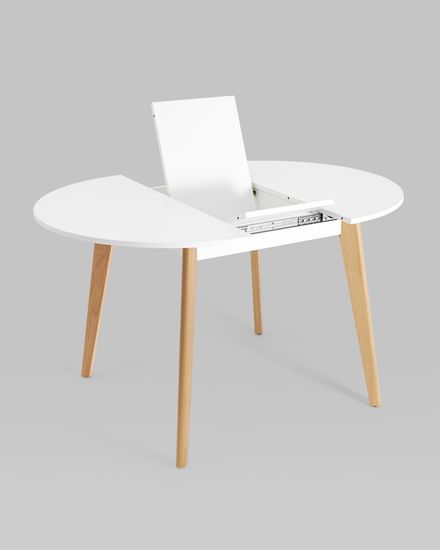 Стол Rondo 100-135*100 бук/белый