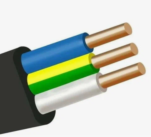 Кабель медный силовой в ПВХ изоляции ВВГнг(А)-LS 3х4-0,66 плоский (бухта 50) ВЭКЗ (кратно 50)