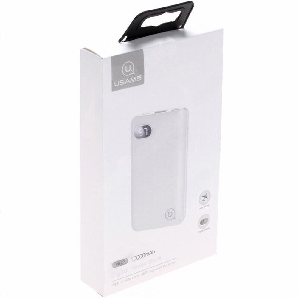 Power Bank 10000mAh, 2 USB, Usams PB12, черный