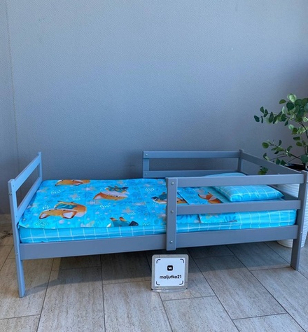 Кровать подростковая "Малютка Лайт" 160*80 см серый (СЧ)