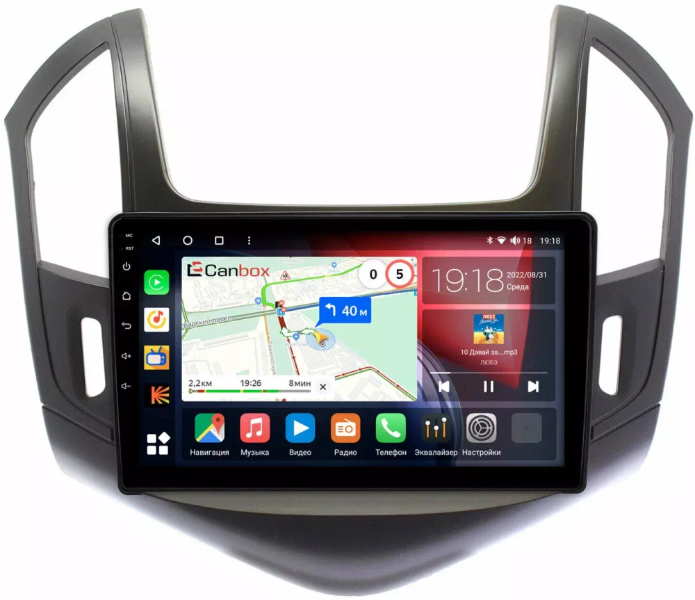 Магнитола для Chevrolet Cruze 2012-2015 (рамка черная) - Canbox 9-240 Qled, Android 10, ТОП процессор, SIM-слот