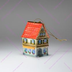 Фарфоровая елочная игрушка "Французский домик"
