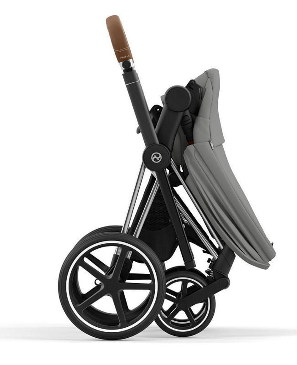 Коляска 3 в 1 Cybex Priam IV Chrome Brown complete и автокресло Cloud T i-Size Platinum White Plus Mirage Grey