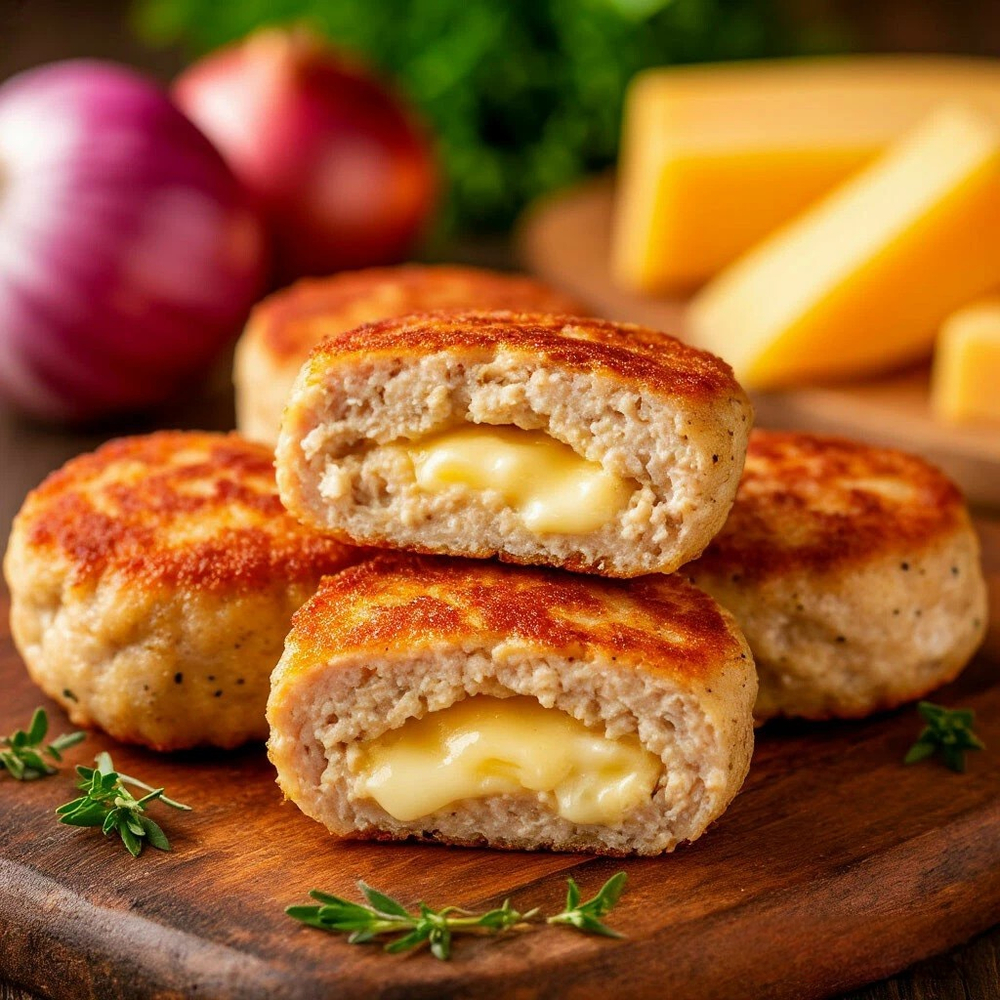Котлеты жареные куриные с сыром
