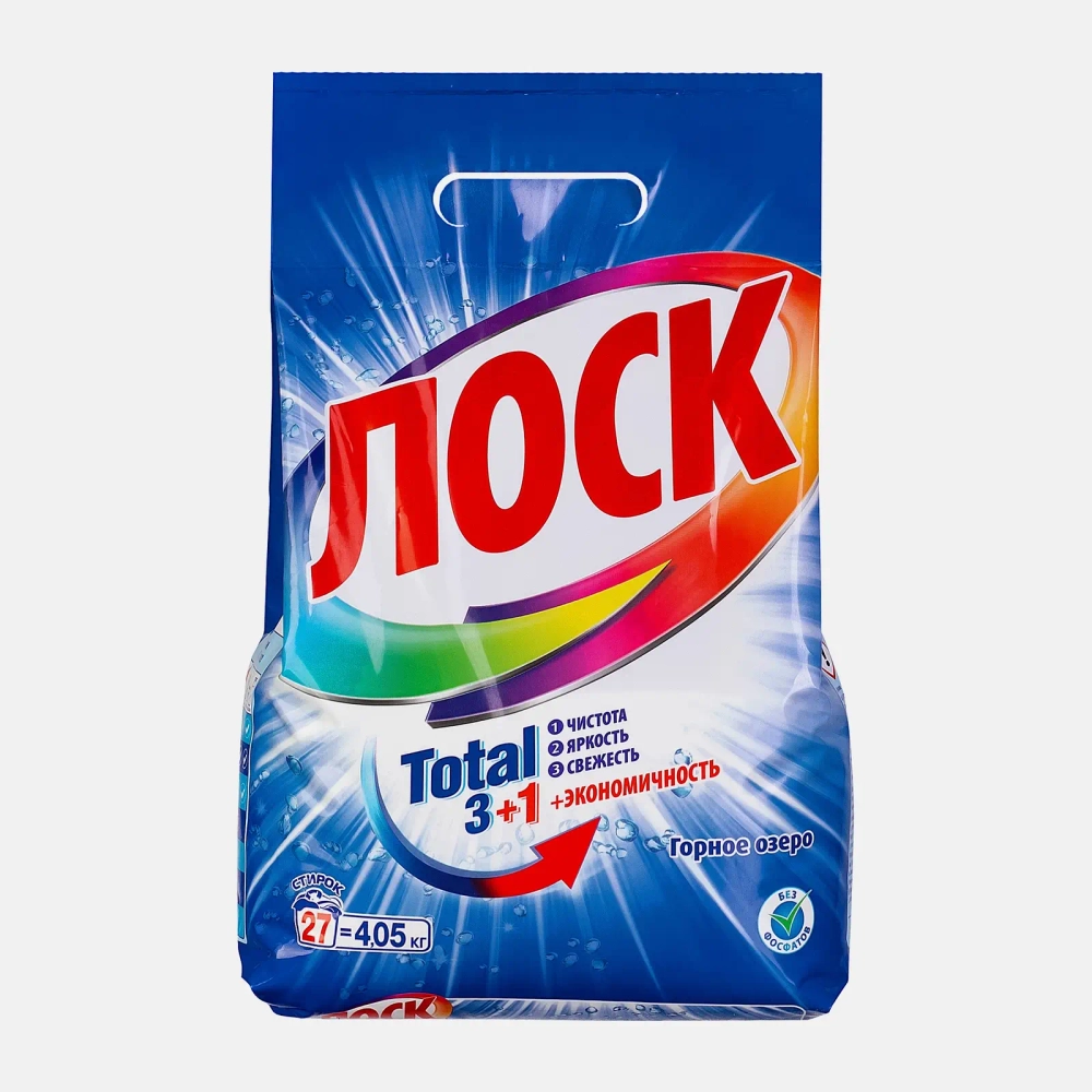 Стиральный порошок Лоск Горное озеро для белого белья автомат 4.05кг