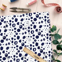 Ткань лен синие пузырьки