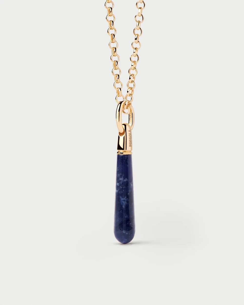 Подвеска Sodalite Large Drop серебро 925 пробы покрытое золотом