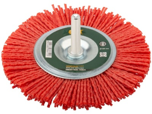 Корщетка-колесо нейлоновая со штифтом 100мм