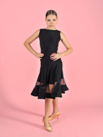 Детская юбочка с сеткой горох и регилином