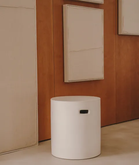 Столик-табурет Aiguablava, Ø37 см, белый цемент