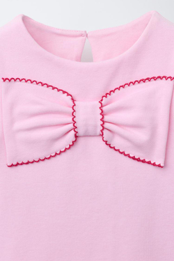 ZARA ПЛАТЬЕ С БАНТОМ, РОЗОВЫЙ