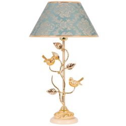 Настольная лампа Терра Spring Айвори с абажуром №38 Vatican (Ватикан) Аквамарин