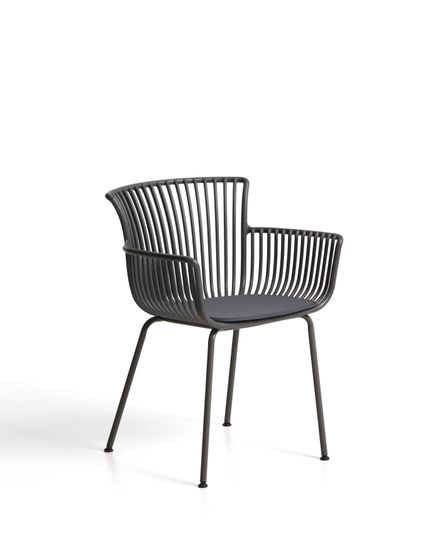 Уличный стул Surpika из пластика и графитовой стали