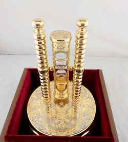 Песочные часы "Герб России" с фианитами (Златоуст)