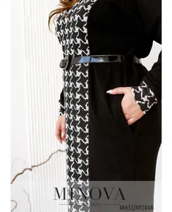 Платье 204Б-черно-белый Minova
