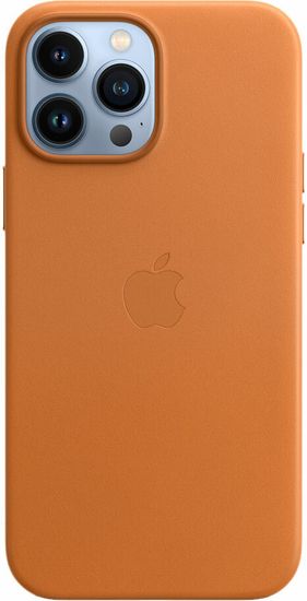 Чехол-накладка Apple Leather Case with MagSafe for iPhone 13 Pro Max, «золотистая охра»