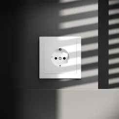 Розетка встраиваемая VOLTUM S70 с заземлением и защитными шторками, 16А, (белый матовый)