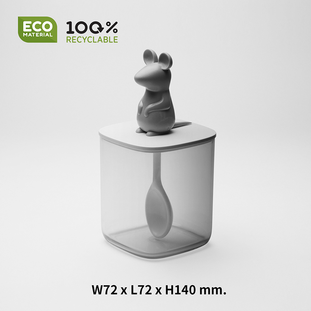 Банка для сыпучих продуктов lucky mouse seasoning с ложкой, 250 мл