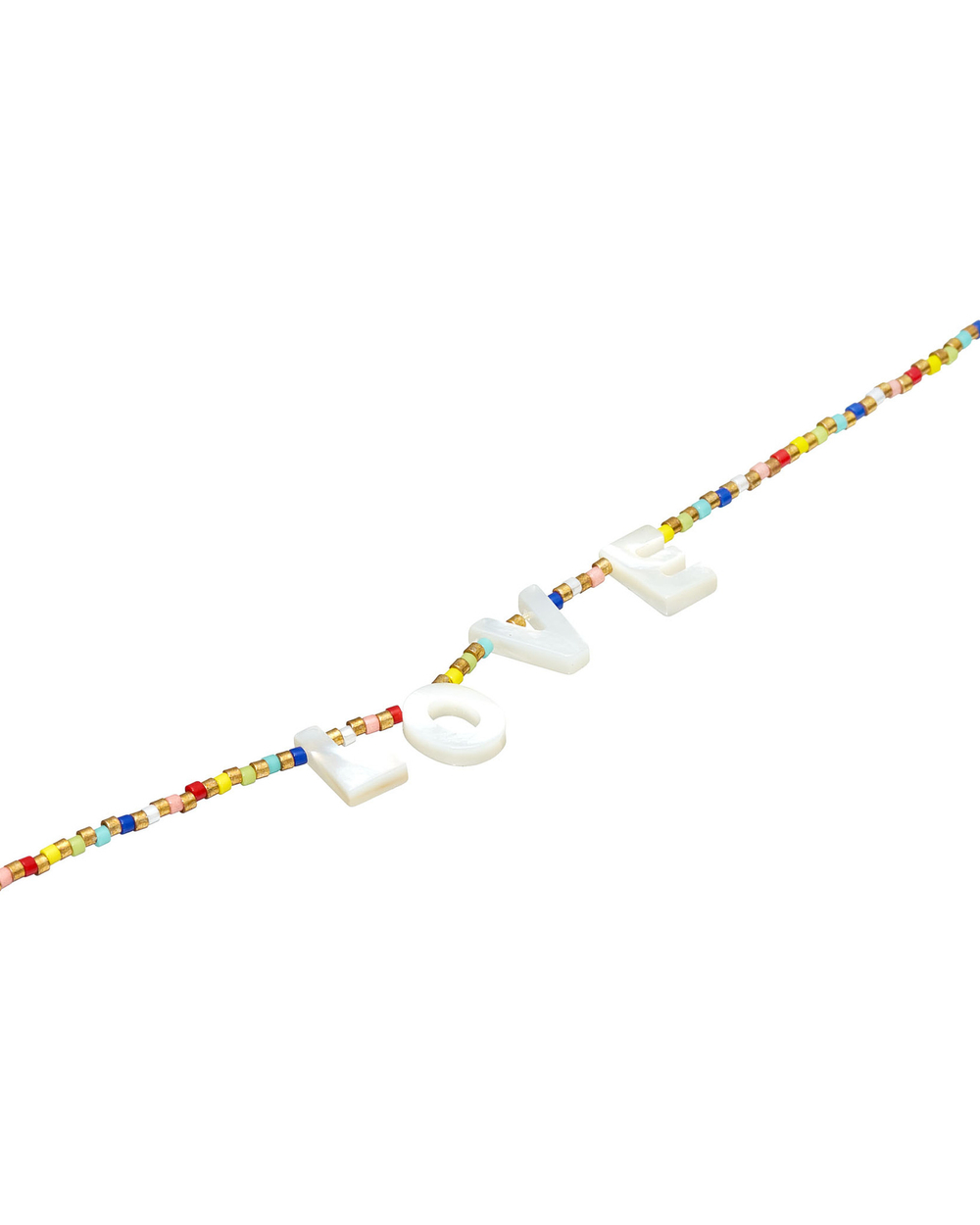 Колье-бисер разноцветный, LOVE