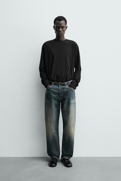 ZARA ДЖИНСЫ STRAIGHT FIT, ВЫЦВЕТШИЙ СИНИЙ