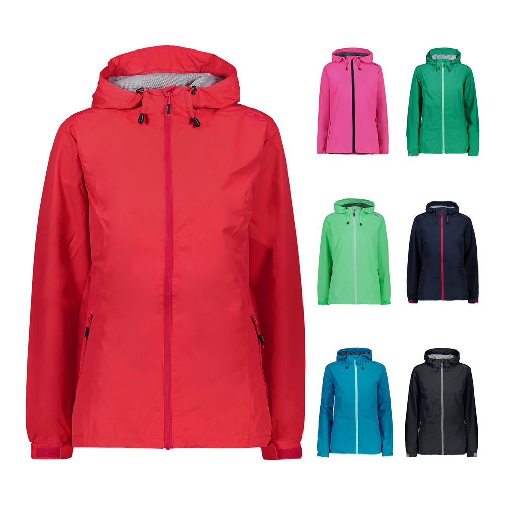 Куртка CMP Woman Rain Jacket Fix Hood, артикул 39X6636, цвет CORALLO (C712)