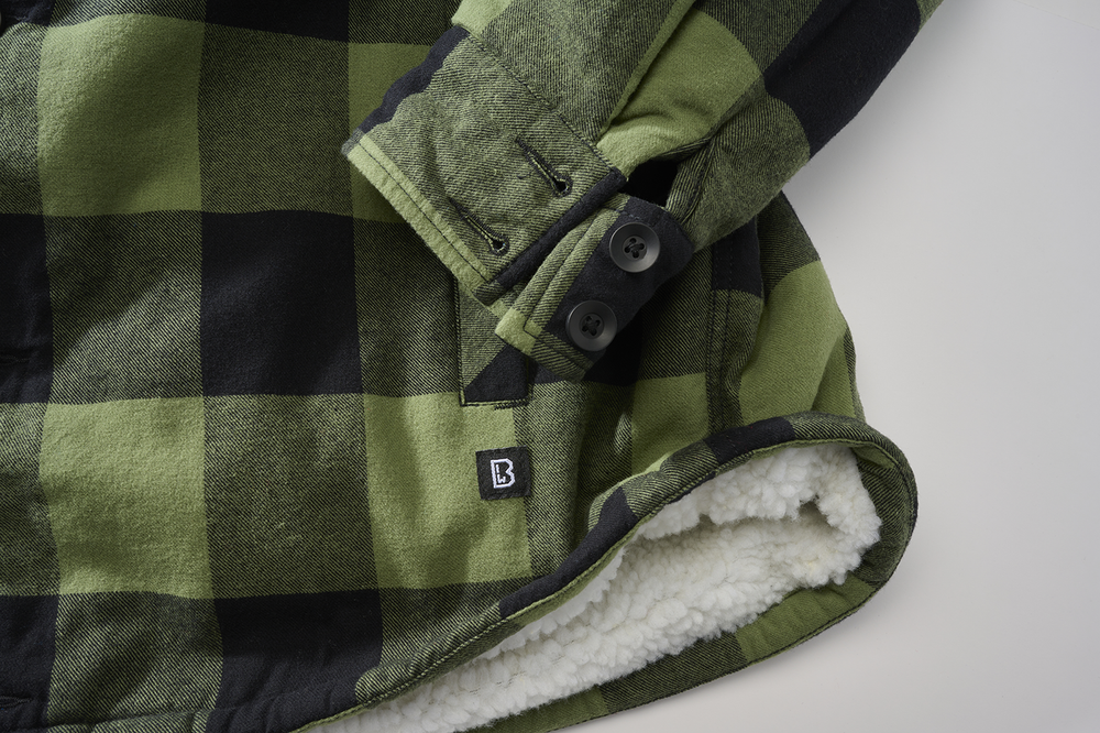 Brandit LUMBER JACKET HOODED black/olive