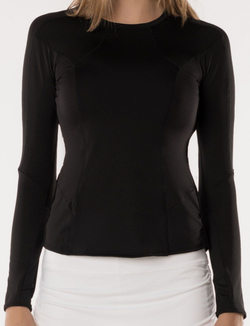 Женская теннисная футболка (dł. Рукава) Lucky in Love Core Contour Long Sleeve Crew Women - black
