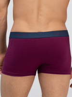 Мужские трусы-боксеры с контрастной отстрочкой (Размер: S) (Цвет: сливовый)