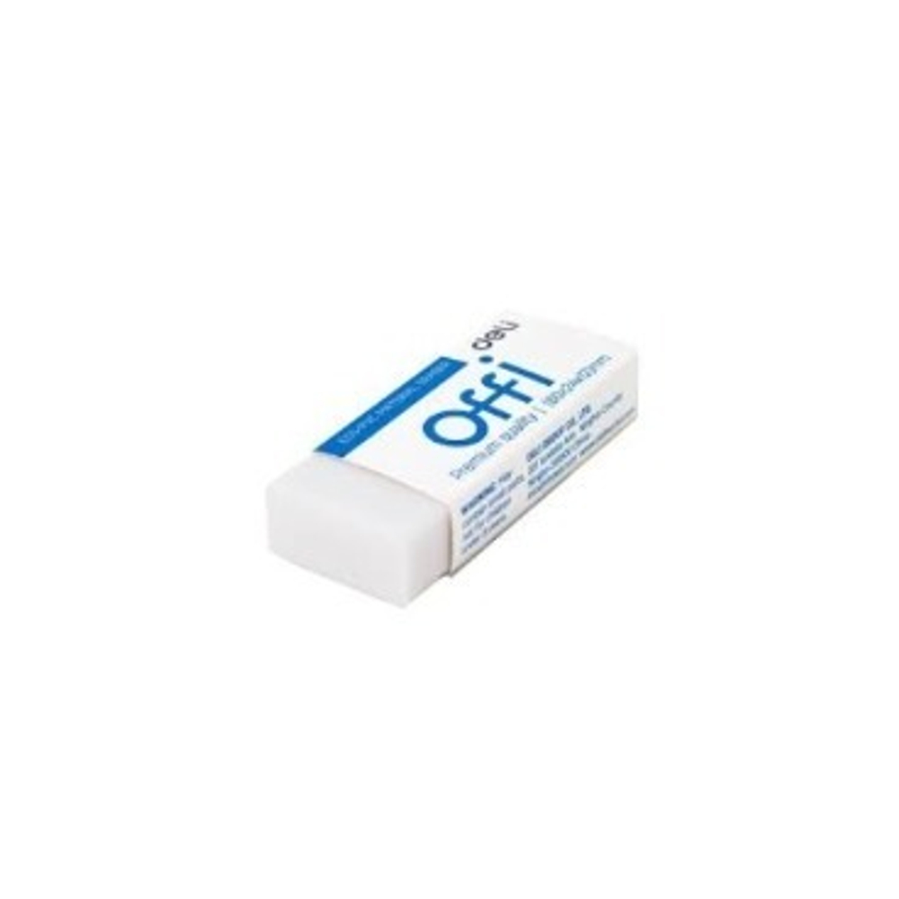 Ластик Deli Offi 60x24x12мм ПВХ белый EH03110