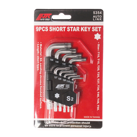 Набор ключей TORX T10-Т50 Г-образных 9 предметов JTC